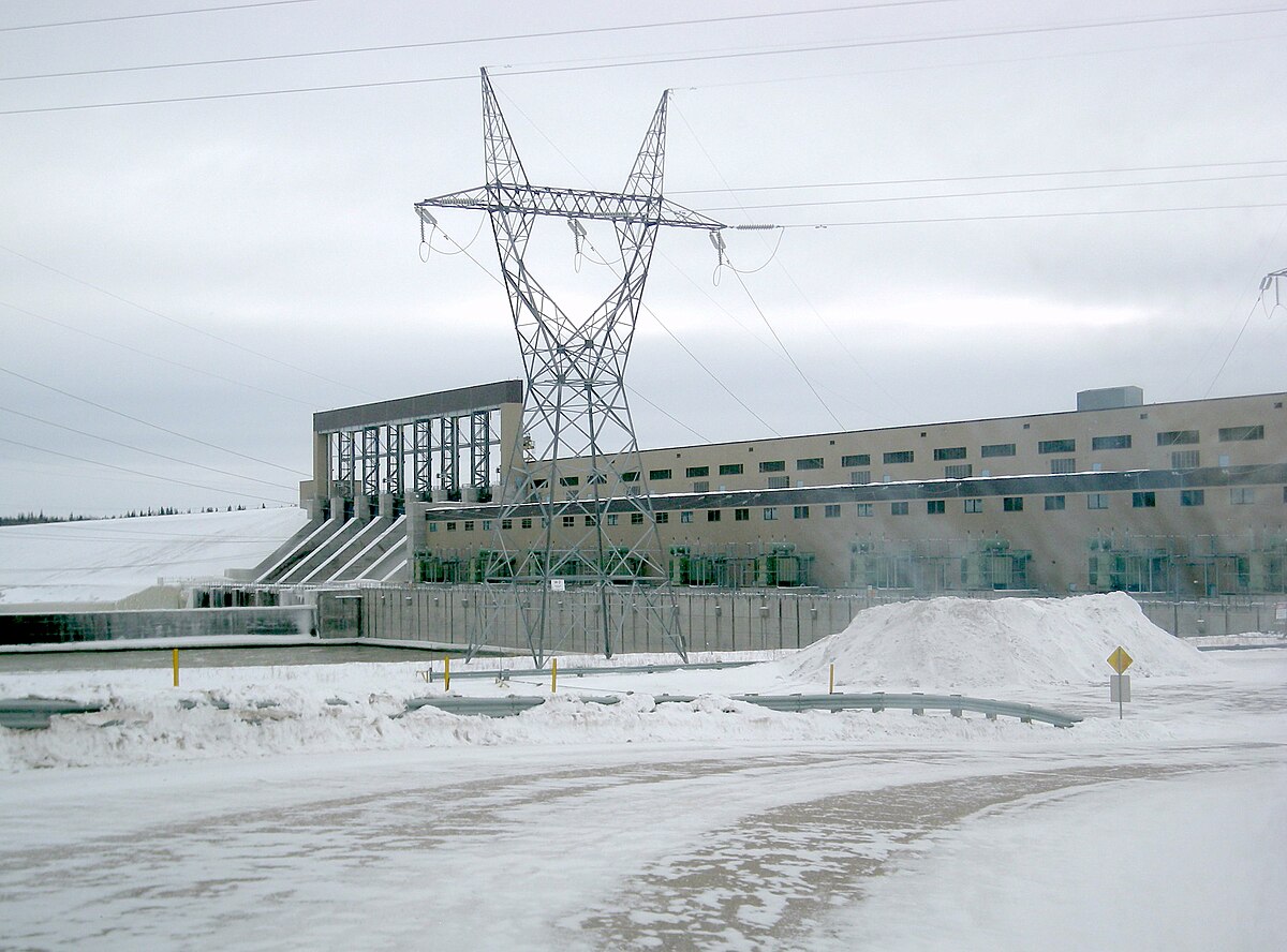 Limestone Generating Station, a hydroelectric dam on the Nelson River in Manitoba