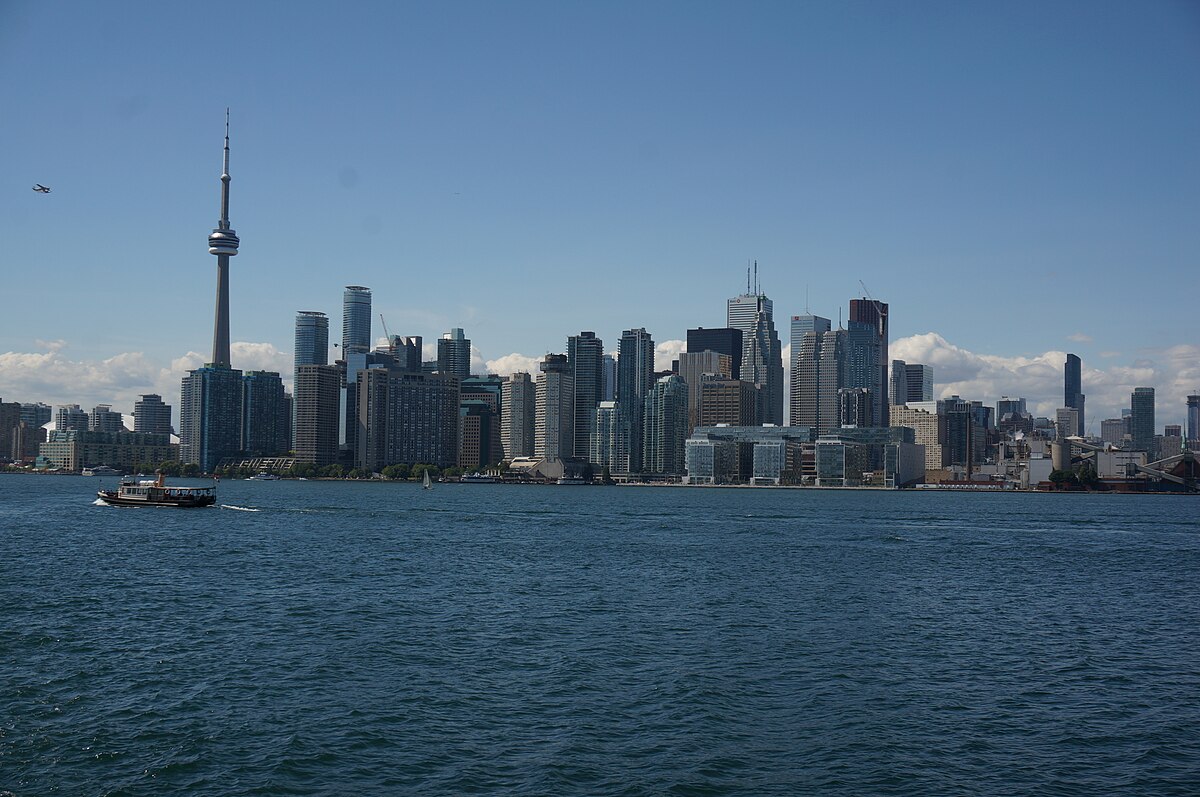 Toronto skyline with dense condo towers and the CN Tower