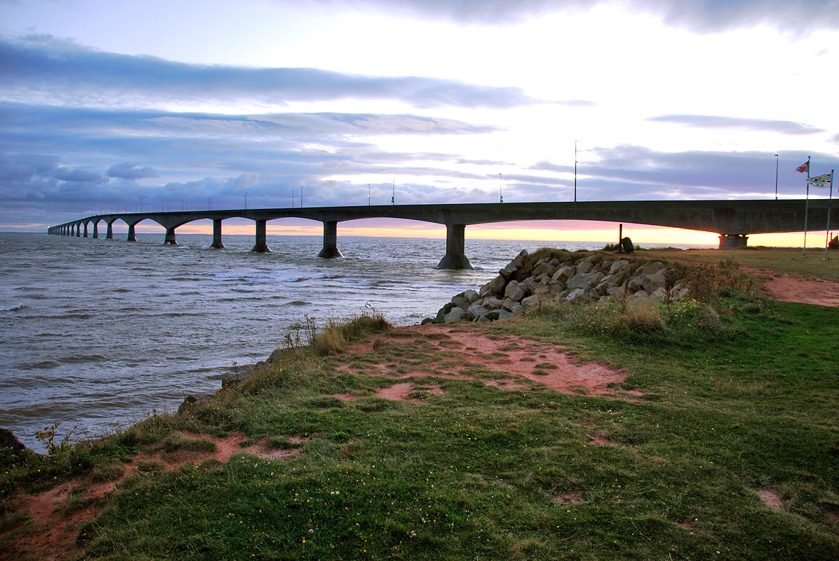 Confederation Bridge spanning the Northumberland Strait to Prince Edward Island
